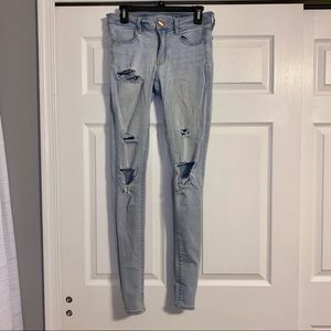 American Eagle Lightwash Jeggings XLONG